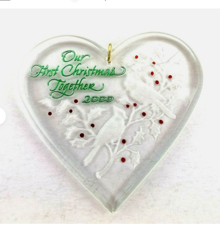 2000 Our First Christmas Together, Acrylic Heart